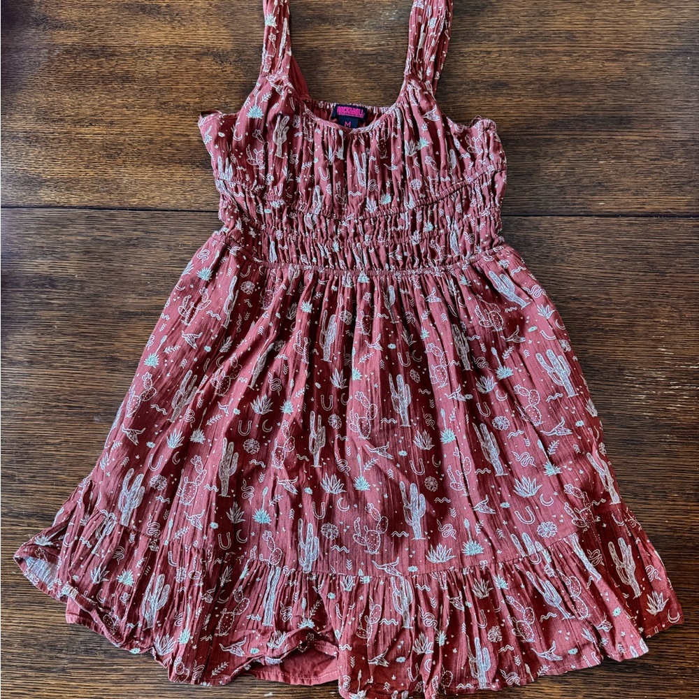 Rust Floral-Print Sundress - Picture 2 of 10